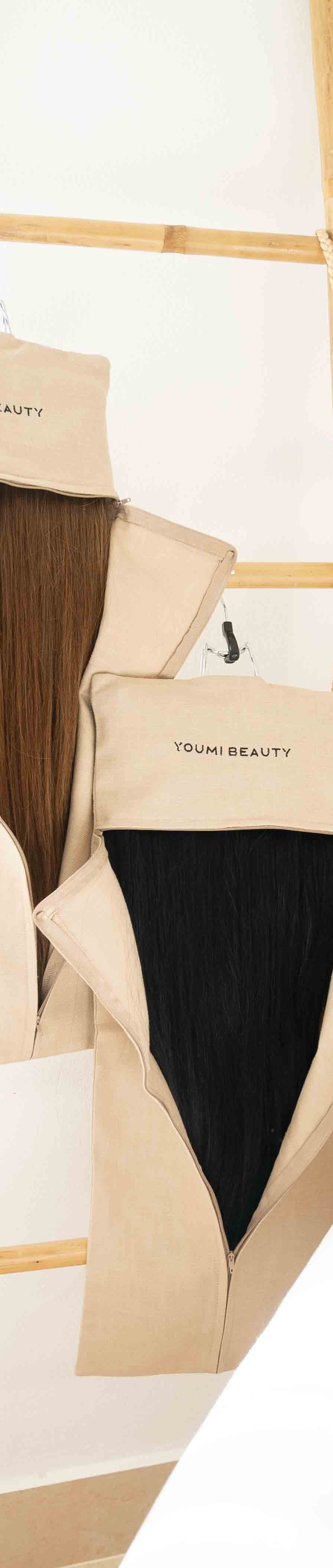 Clip in Tape in hair extension storage bag with hanger