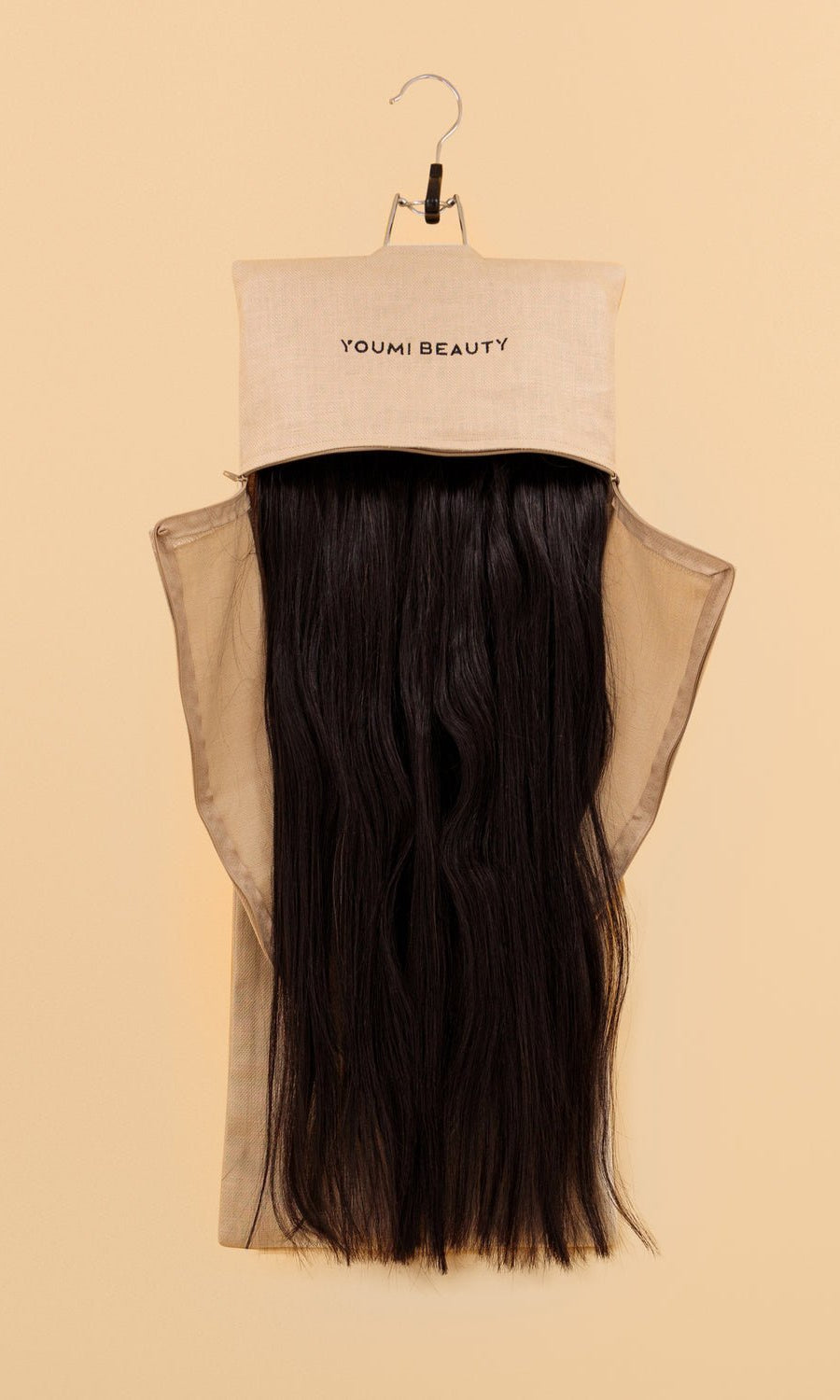 Clip in Tape in hair extension storage bag with hanger